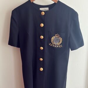 Black Vintage Short Sleeve Blazer - Size 10 - Very Good Condition